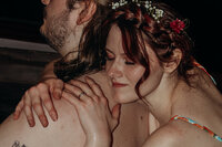 Newly married couple doing documentary and cinematic photos for their wedding / elopement at their blue ridge airbnb. Photos by Crimson Conure Photography based in Kennesaw, Georgia and Denver, Colorado
