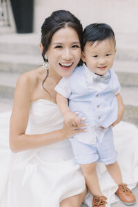 Bride & Baby | Chateau de Santeny Editorial Wedding Photography France | Juno by Julia C. Vona