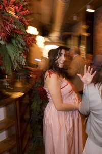 South End Baby Shower at Coppa with Fallon Carter Events. An intimate celebration for family and friends. Cozy, modern with a focus on connection. Deborah Zoe Photography. Boston Event and Portrait Photographer.