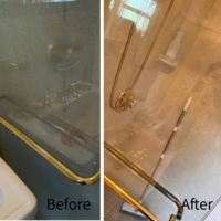 LG Shower door with tags