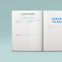 Neue Pie District substitute-teacher planner with colorful page layouts