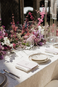 Tablescape with florals at Knotting Hill Place