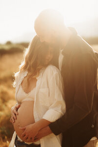 Maternity photoshoot at sunset in Christchurch