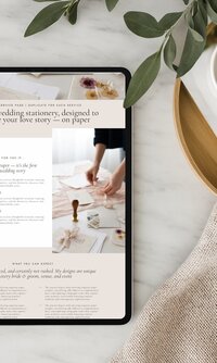 Homepage mockup — wedding stationery template — "Showit website template for wedding stationery designers home page image"