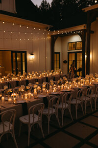 candelit wedding reception