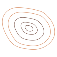 concentric circles in peach and brown