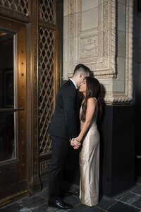 Engagement session in classy attire | Jacksonville Downtown Engagement Photos by Phavy Photography