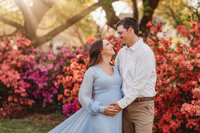 Maternity Photos in Charleston, SC -- Expectant mother poses for Maternity Portraits at Hampton Park in downtown Charleston, SC.