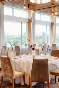 Table settings ready for a wedding at The Marion in Canberra ACT
