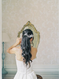 Bride Mirror | Chateau de Santeny Editorial Wedding Photography France | Juno by Julia C. Vona