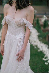 Sacramento Wedding Photographer captures romantic strapless wedding dress