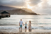 Sunset Splash Session Hanalei Bay Kauai Family Photographer-21