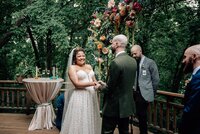 Woodsy wedding ceremony in KC Metro area