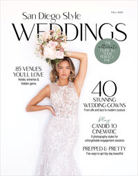 A Fall 2025 editorial feature in San Diego Style Weddings highlighting elevated, art-driven wedding photography for luxury couples.