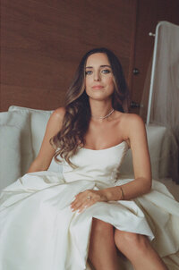 Editorial wedding photography featuring elegant pre-ceremony bridal portraits
at Miami Beach Edition during Rebecca & Kevin's luxury destination wedding by NYC photographer Lauren Alatriste.