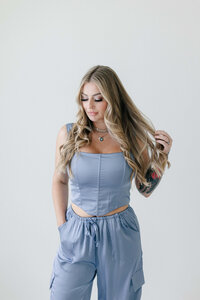 The Austin blowout styled for wavy hair at SoCo, ideal for clients searching blowout services for textured hair