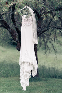 White mermaid wedding dress photograph by 4Karma Studio in Bay Area