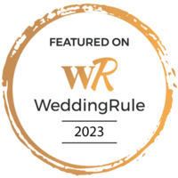 Graphic showcasing a feature for Dallas photographer Karina on Wedding Rule for 2023.