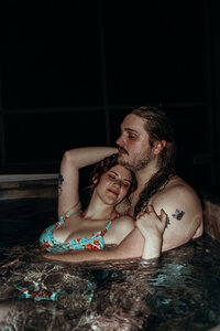 Newly married couple doing documentary and cinematic photos for their wedding / elopement at their blue ridge airbnb. Photos by Crimson Conure Photography based in Kennesaw, Georgia and Denver, Colorado