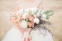 Pink and neutral wedding bouquet