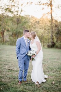 bride and groom at sunset by Knoxville Wedding Photographer, Amanda May Photos
