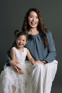 Mother and children snuggling during Sherwood Park family session
