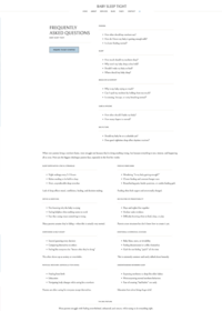 a full size screenshot of the FAQ page of the Baby Sleep Tight website created by Sophisticated Grace Studio for a Phoenix based infant sleep consultant