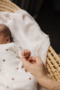 Close-up during a newborn session at home in Christchurch