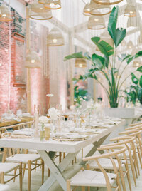Tables at Reception | Bazart Griffintown Editorial Wedding Photography in Montreal | Juno by Julia C. Vona