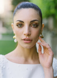 Portraits at the iconic Villa Balbiano in Lake Como by destination wedding photographers Pinnel Photography