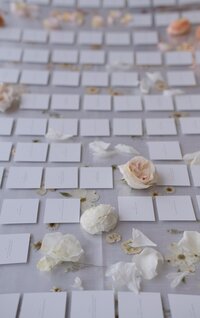 Close up details of seating cards at Newport wedding.