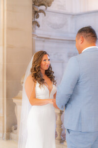 bride ceremony at san francisco city hall wedding