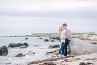 Engagement photos by the ocean in Narragansett RI