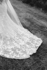 Details of the wedding dress during an elopement photoshoot in Christchurch