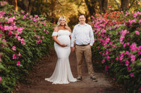 Maternity Photos in Charleston, SC -- Expectant mother poses for Maternity Portraits at Hampton Park in downtown Charleston, SC.