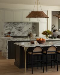 dalay home the hill kitchen with double marble islands