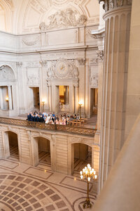 san francisco city hall wedding balcony view
