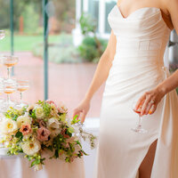 hollins house bride with bouquet by window in santa cruz