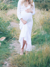 Close up of a woman's pregnant belly