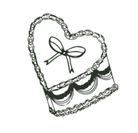 Hand drawn, Dark Green Vintage Cake Sticker