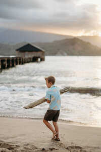 Sunset Splash Session Hanalei Bay Kauai Family Photographer-20