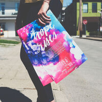 Hope Rises Easter poster with vibrant smoke artwork