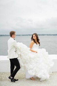 luxury Pnina Tornai wedding dress with flowers