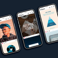 Lighthouse Leadership social media templates displayed on smartphones