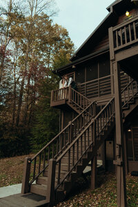 Newly married couple doing documentary and cinematic photos for their wedding / elopement at their blue ridge airbnb. Photos by Crimson Conure Photography based in Kennesaw, Georgia and Denver, Colorado