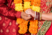 Orange and yellow Indian wedding garlands