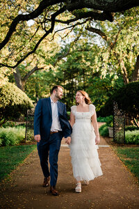 Lauren and Will's Cantigny engagement session at golden hour