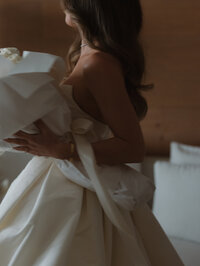 Sophisticated editorial wedding photography featuring fashion-inspired bridal portraits during Rebecca & Kevin's destination wedding at Miami Beach Edition luxury resort.