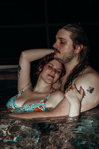 Newly married couple doing documentary and cinematic photos for their wedding / elopement at their blue ridge airbnb. Photos by Crimson Conure Photography based in Kennesaw, Georgia and Denver, Colorado