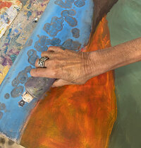 woman painting abstract painting